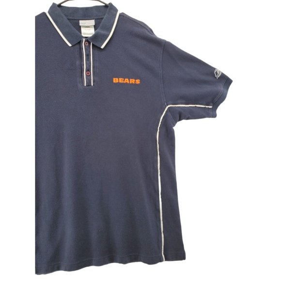 CHICAGO BEARS Shirt Men's Short Sleeve Polo NFL Blue Size Large - Picture 3 of 10
